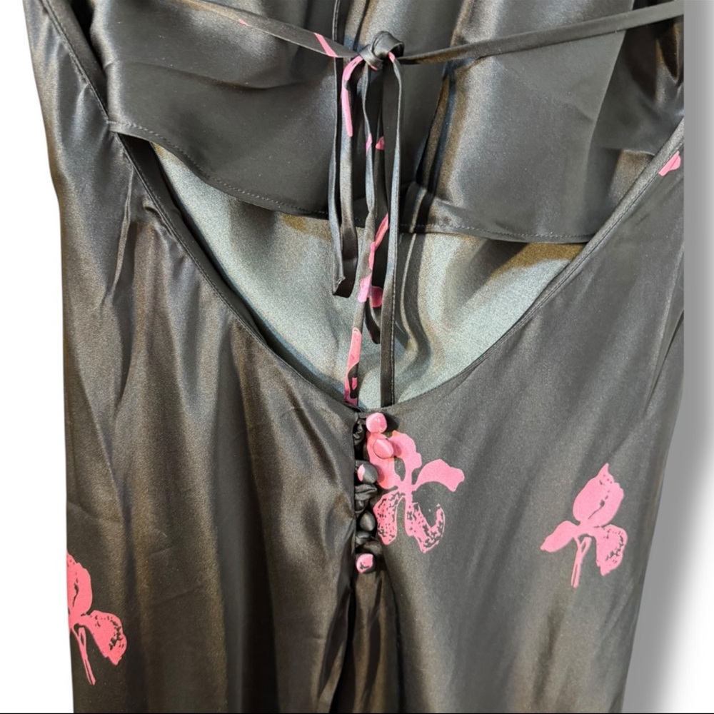 NWT Reformation Jeany Silk Halter Maxi Dress Gown in Night Iris Floral - Picture 7 of 9